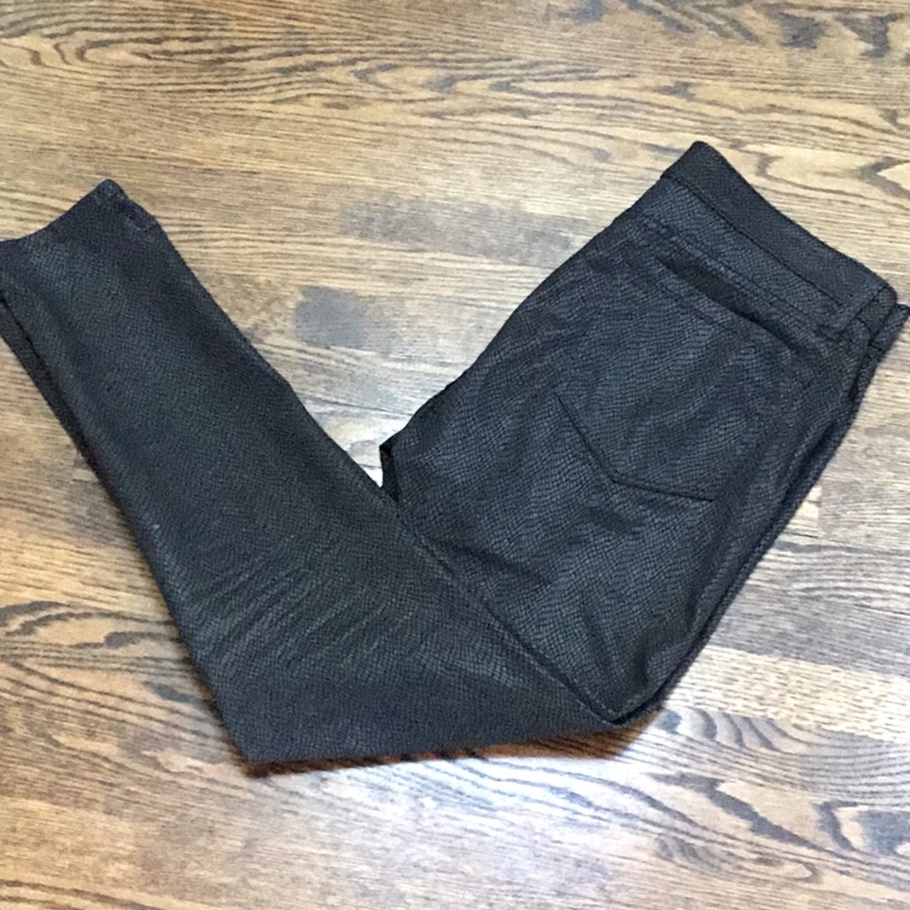 Banana Republic Black Embossed Snake Print Pants